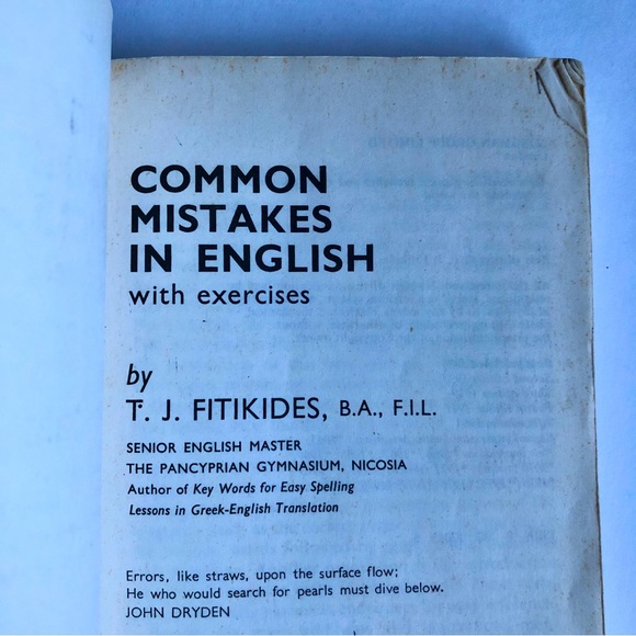 Vintage Book COMMON MISTAKES IN ENGLISH 1981 5th Edition by T. J. FITIKIDES - Picture 3 of 16